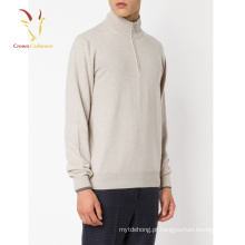 Pullover Zip dos homens Merino Padrão De Tricô De Lã Homem Camisola Mais Recente Design Camisola